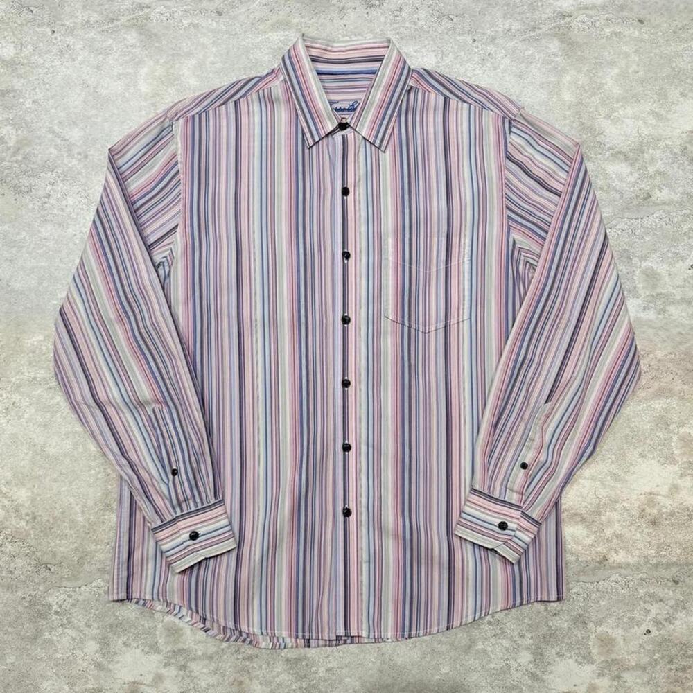 Tasso Elba Custom Fit Striped Buttoned Down Shirt